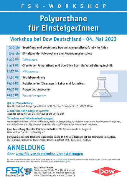 JETZT ANMELDEN zum FSK WORKSHOP POLYURETHANE für Einsteiger 